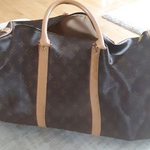 Designer logo duffle bag